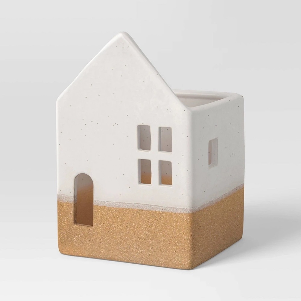 NEW SET/2 Speckled Ceramic House ChristmasVillage Southwestern FarmouseTarget